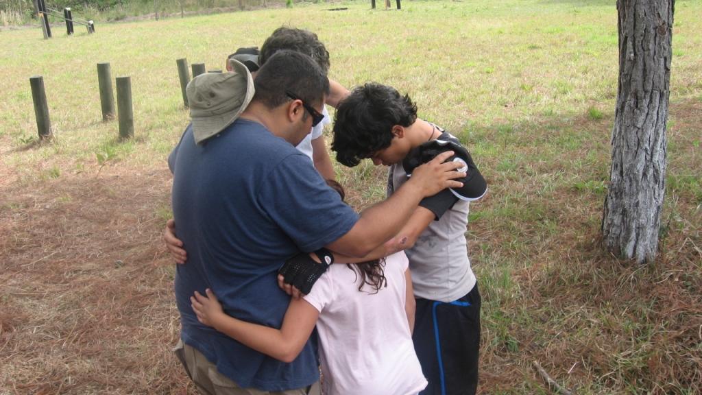 Orando antes de la competencia